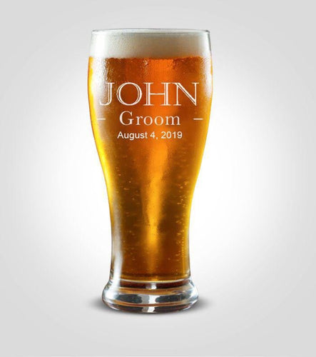 Single Groomsman Pilsner Glass | Groom - Kustom Products Inc