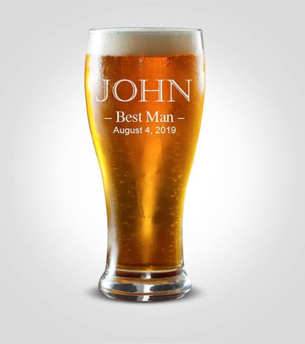 Single Pilsner Glass | Best Man - Kustom Products Inc