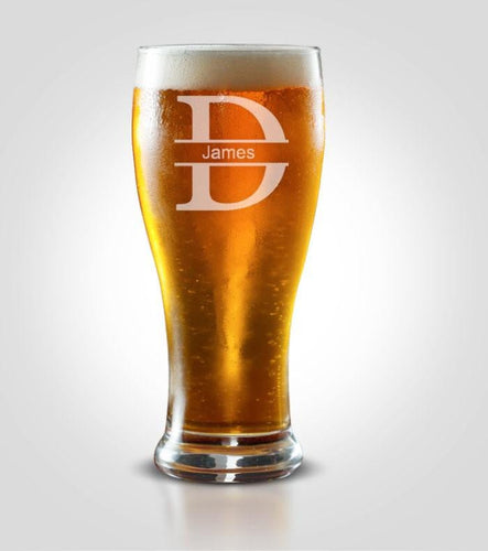 Single Pilsner Glass | Initials - Kustom Products Inc