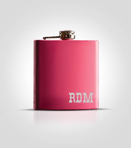 Single Pink Flask | 3 Initials - Kustom Products Inc