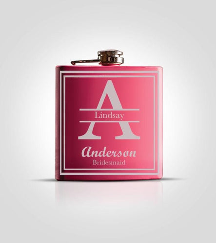 Single Pink Flask | Initial - Kustom Products Inc