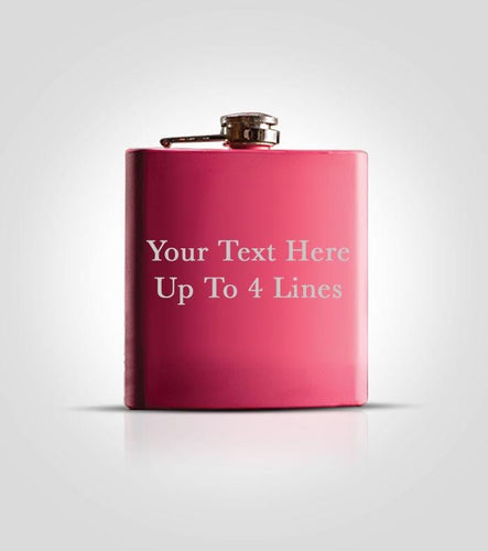 Single Pink Flask | Your Text Here - Kustom Products Inc