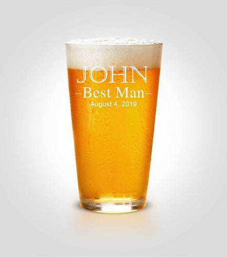 Single Pint Glass | Best Man - Kustom Products Inc