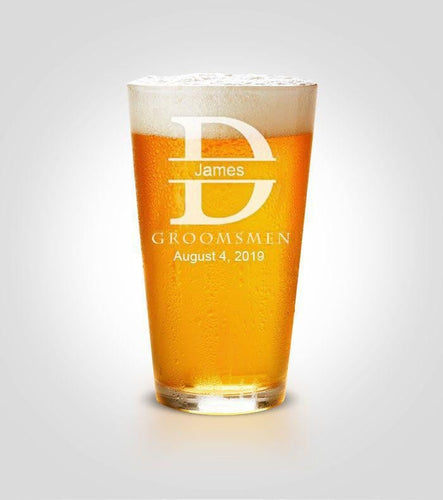 Single Pint Glass | Initials - Kustom Products Inc