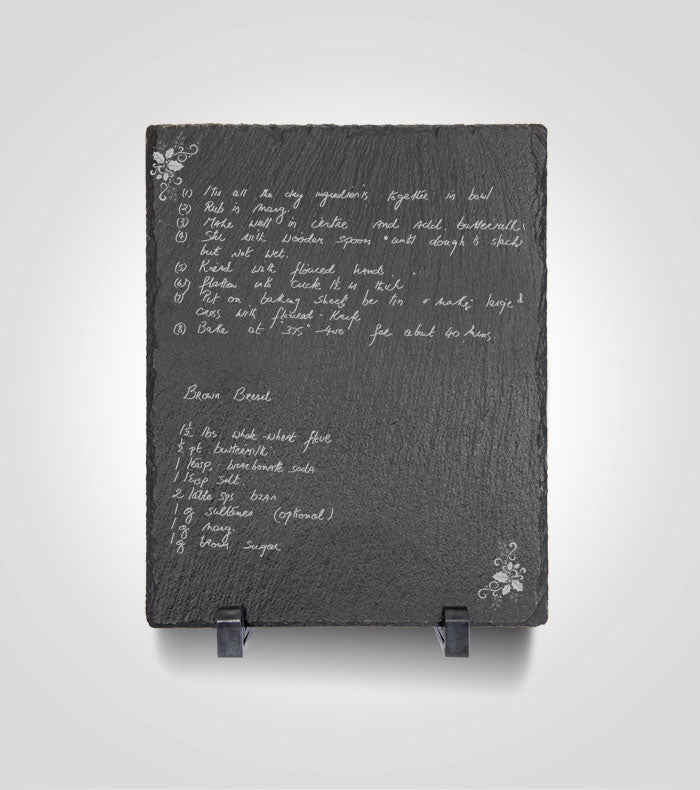 Slate Recipe Board with Stand | Medium, Holiday Border