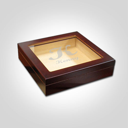 Small Cherry Cigar Humidor | Cursive - Kustom Products Inc
