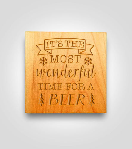 Wood Coaster Set | Holiday - Kustom Products Inc