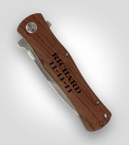 Wooden Folding Pocket Knife - Kustom Products Inc